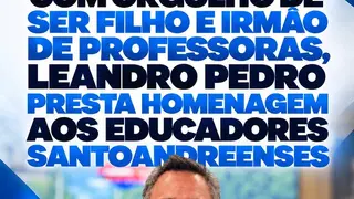 Presidente da Câmara de Santo André homenageia professores do município