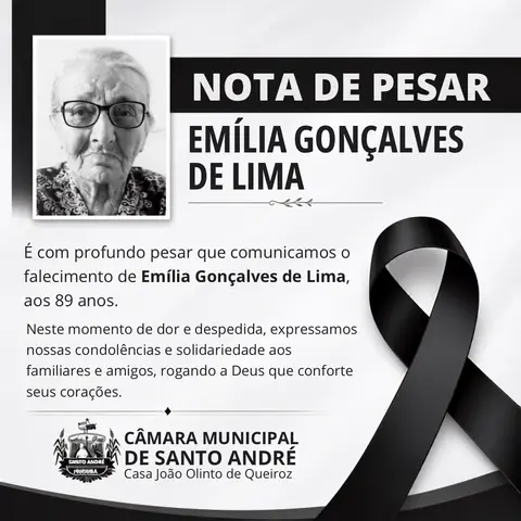 É com profundo pesar que comunicamos o falecimento de Emília Gonçalves de Lima, aos 89 ...