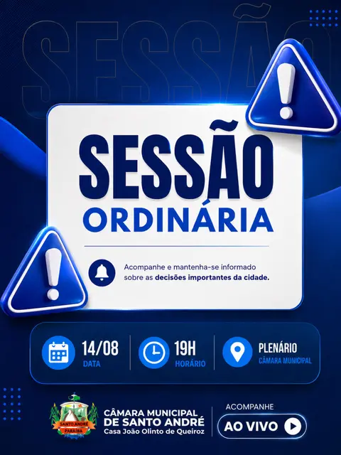 A Câmara Municipal de Santo André convida toda a população santoandreense para acompanh...
