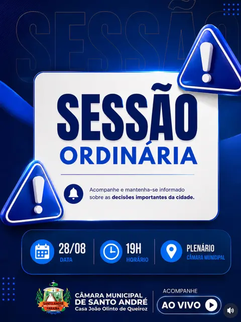 A Câmara Municipal de Santo André convida toda a população santoandreense para acompanh...