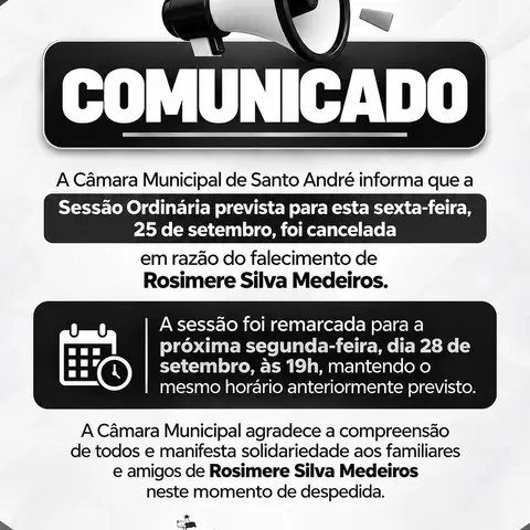 COMUNICADO | Câmara Municipal de Santo André