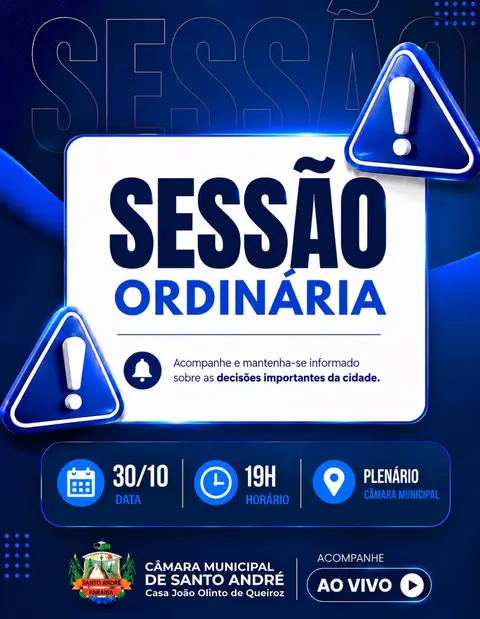 A Câmara Municipal de Santo André convida toda a população santoandreense para acompanh...