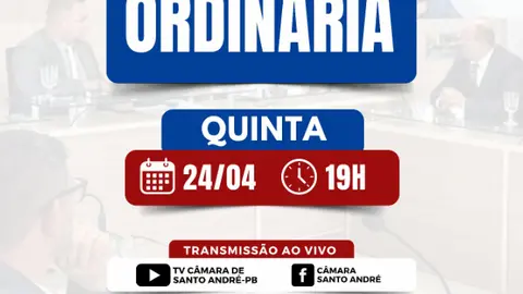 Acompanhe ao vivo a Sessão Ordinária da Câmara de Santo André nesta quinta-feira (24)