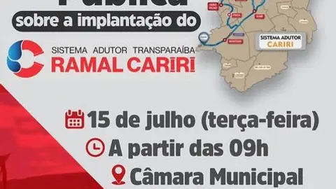 Audiência Pública na Câmara de Santo André debate implantação do Sistema Adutor Transparaíba Ramal