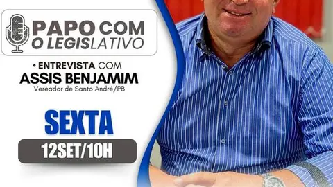 Câmara de Santo André realiza entrevista com o vereador Assis Benjamim no programa Papo com o Legislativo