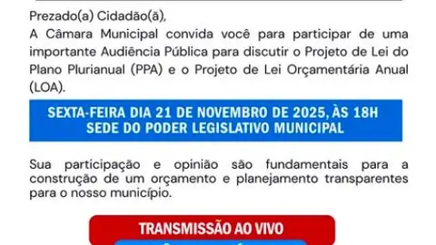 Audiência Pública sobre PPA e LOA