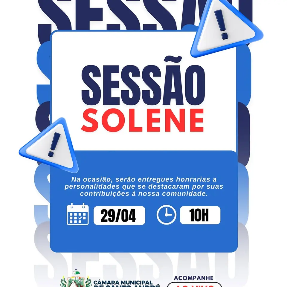 Câmara de Santo André promove Sessão Solene para entrega de honrarias