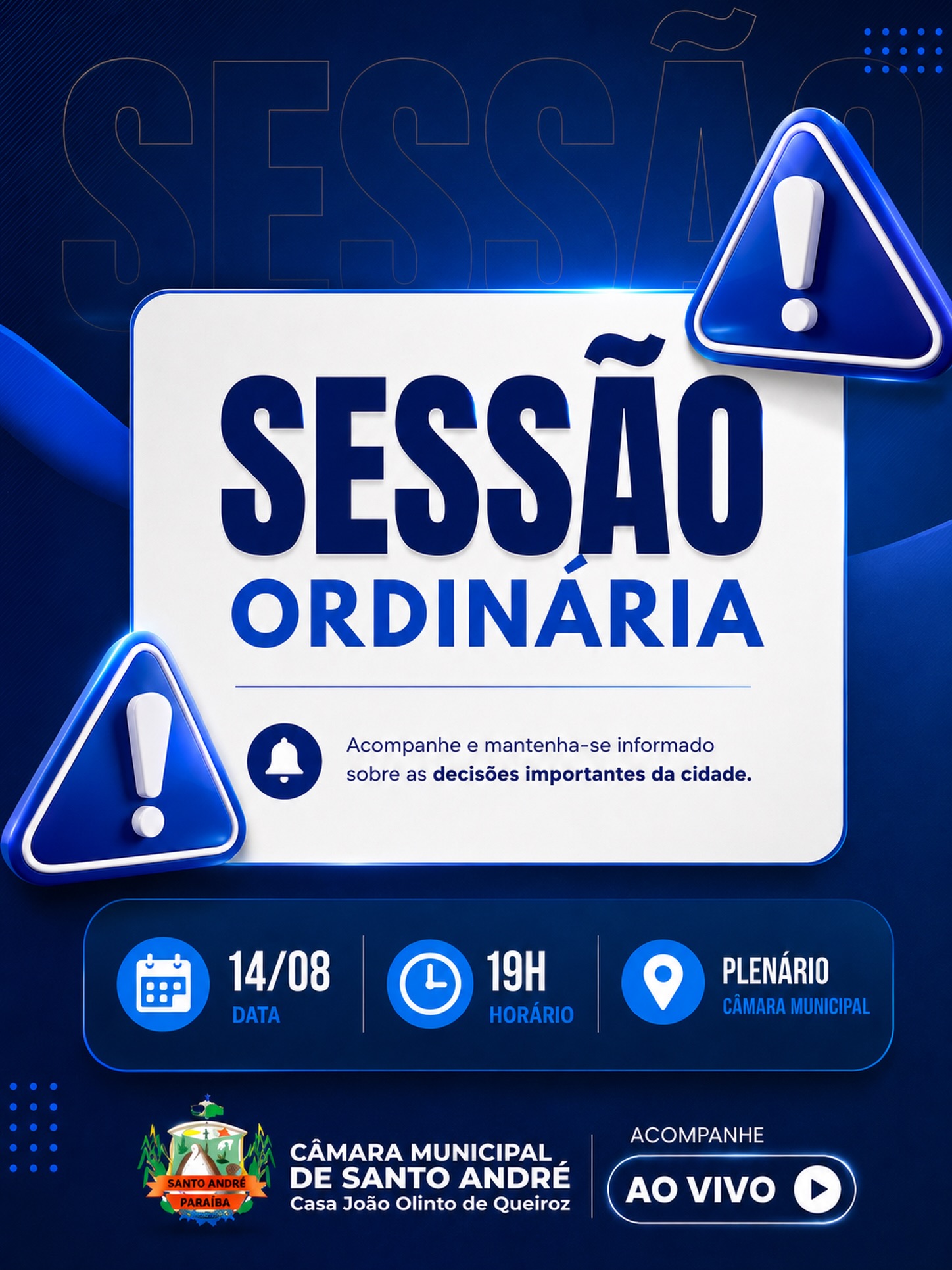 A Câmara Municipal de Santo André convida toda a população santoandreense para acompanh...