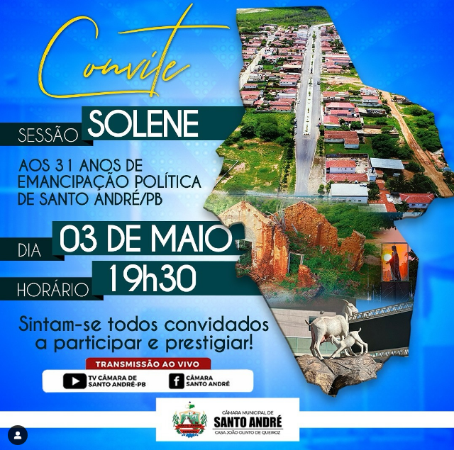 Sessão Solene celebra os 31 anos de Emancipação Política de Santo André neste sábado (03)